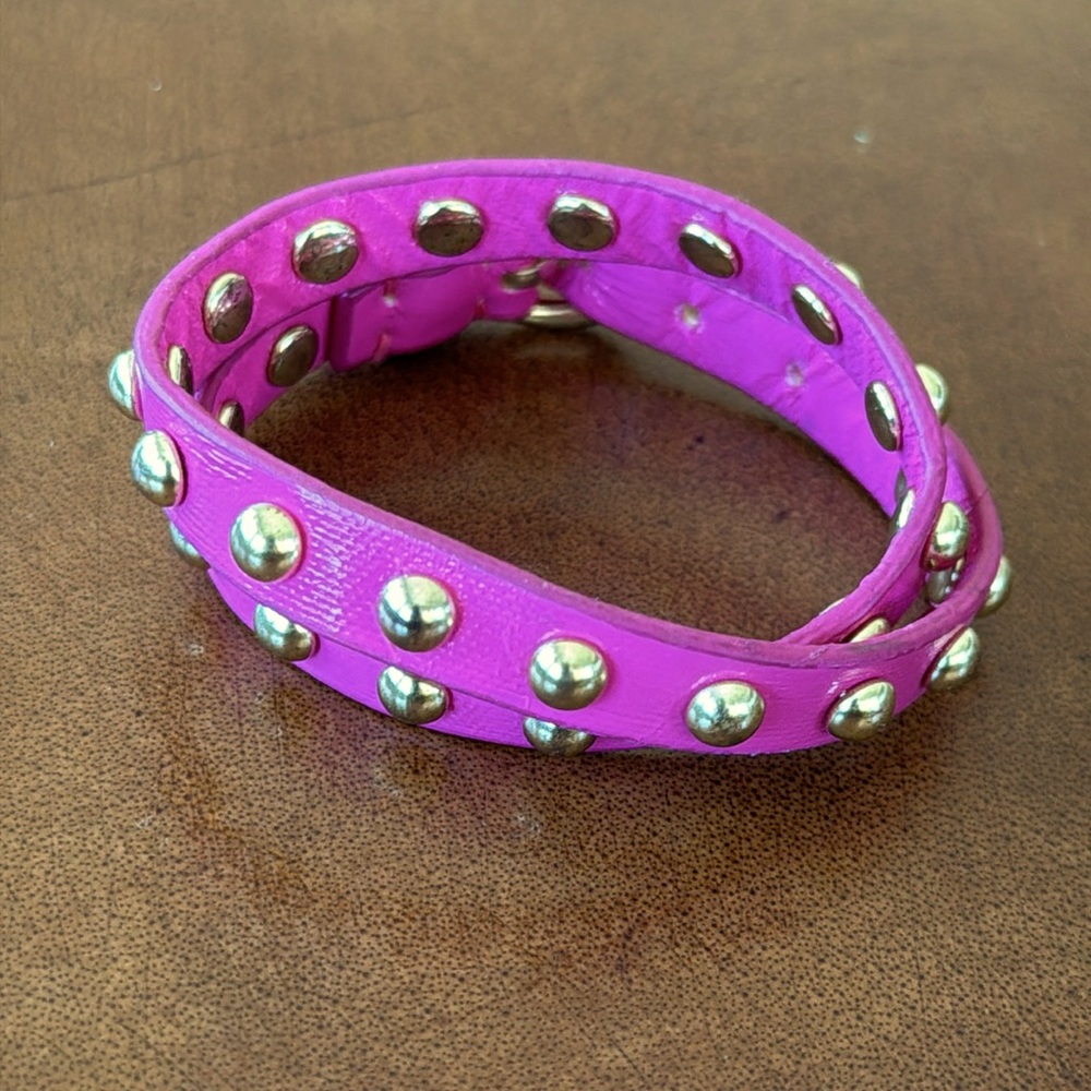Pink Studded Buckle Bracelet